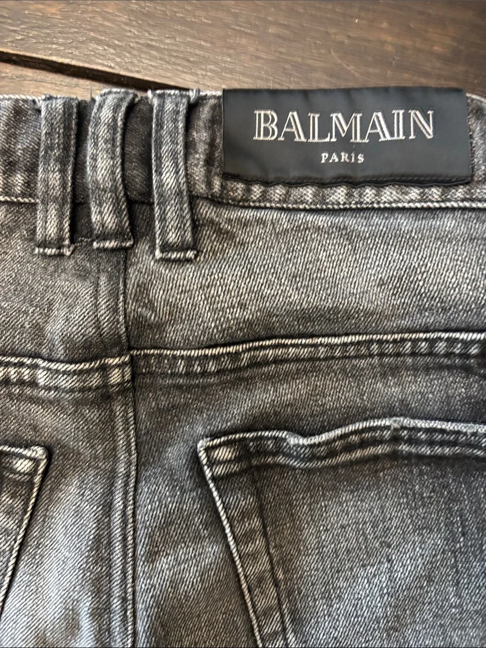 Balmain Men’s Washed Black Relaxed Jeans